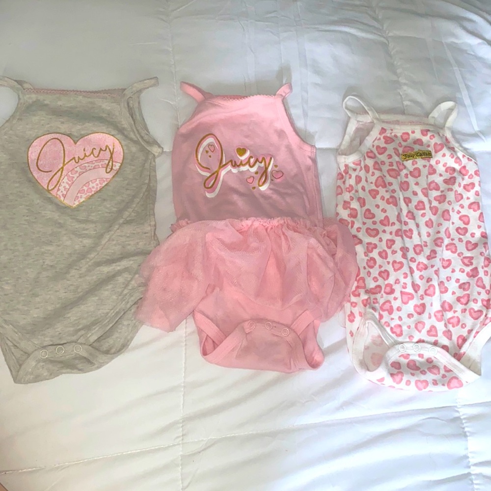 Juicy couture onesies (3 for $25)